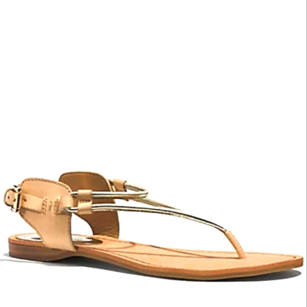 COACH Elegant Tan Flat Sandals